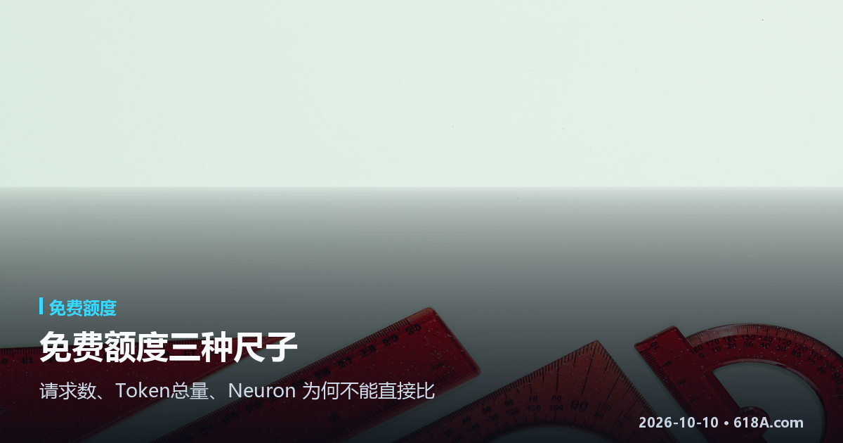 免费额度的三种尺子：请求数、Token 总量、Neuron，为什么不能直接比