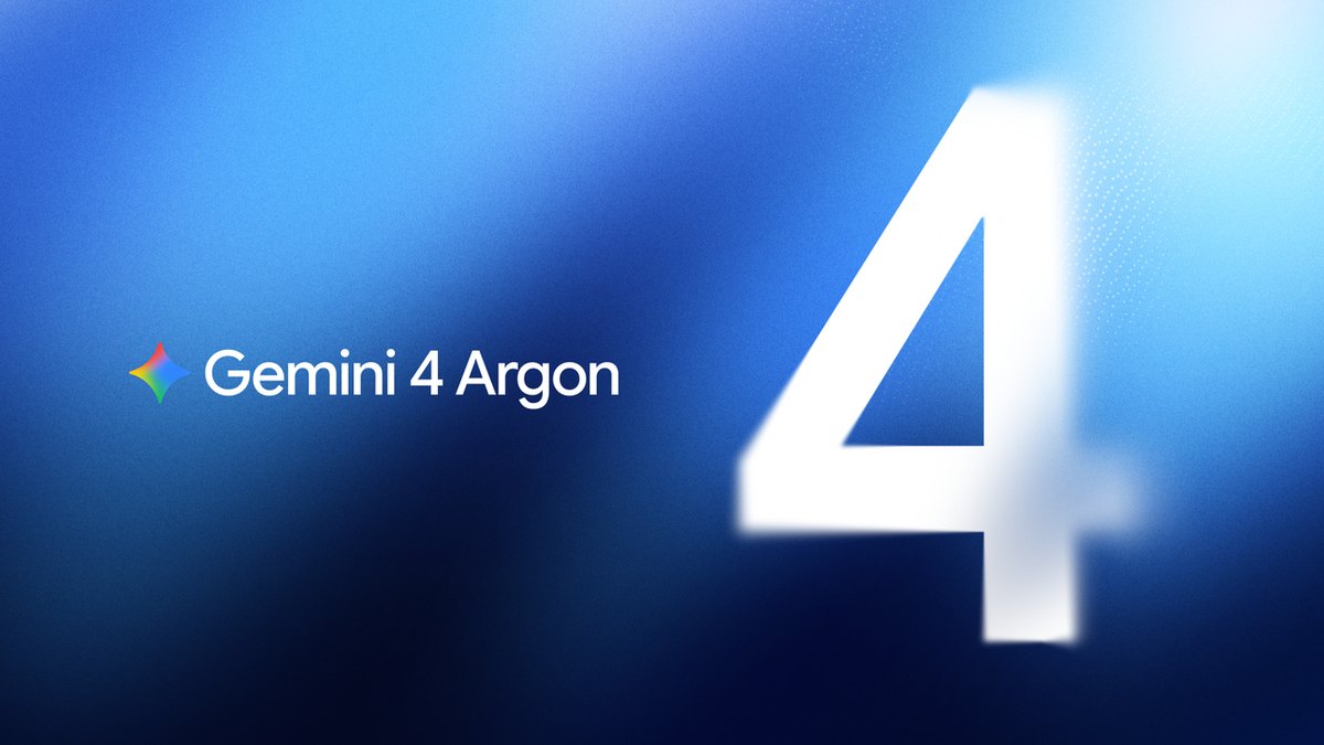 Google 官方 Gemini 4 Argon 主视觉,深蓝背景上的 Gemini 4 Argon 字样
