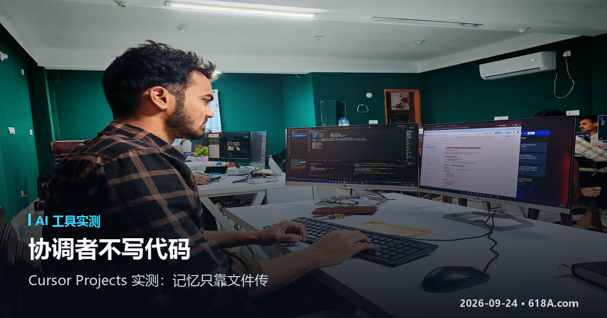 Cursor Projects 实测：协调者不写代码，记忆只靠文件传