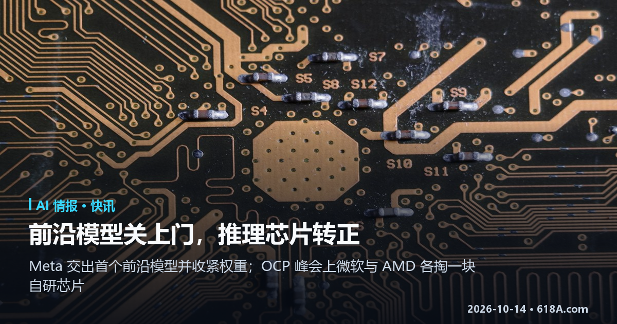 AI 快讯（10.12–10.13）：Meta 交出自称前沿的模型，推理芯片同一天转正