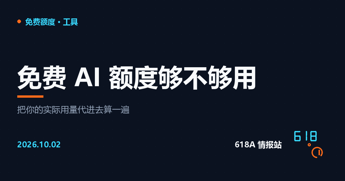 免费 AI 额度够不够用：把你的实际用量代进去算一遍